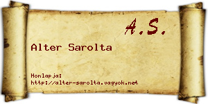 Alter Sarolta névjegykártya