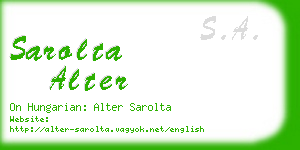 sarolta alter business card